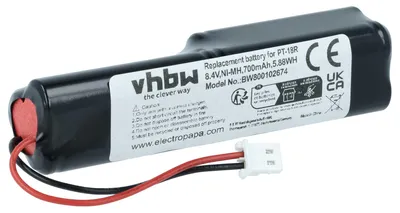 Produktbild von vhbw Akku kompatibel mit Brother P-Touch 18R, P-Touch PT-18RZ, P-Touch PT-18RKT Drucker Kopierer Scanner Etiketten-Drucker (700 mAh, 8,4 V, NiMH)