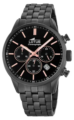 Image de LOTUS Montre Homme Chrono Sport 18668/2 Montre en acier inoxydable noire UL18668/2
