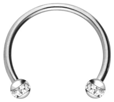 Produktbild von Ohrpiercing, Nasenpiercing, Septum Piercing Titan Hufeisenring EPOXY-RING-KUGELN