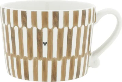Produktbild von Tasse, Becher Stack the Stripes weiß braun für 270ml Keramik Bastion Collections