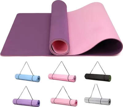 Image de Good Nite Tapis de gymnastique Tapis de yoga Tapis de fitness Tapis d'entraînement antidérapant Sport Turn Mat Pilates Tapis de gymnastique au sol Avec sangle de transport 183 x 61 0.6 cm