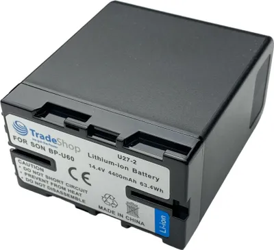 Produktbild von Trade-Shop Li-Ion Akku, 14,4V/14,8V 4400mAh kompatibel mit Sony PXW-FS7K, PXW-FS7M2K, PXW-FS5M2, PXW-FX9, PXW-FX9K ersetzt BP-U35, BP-U70