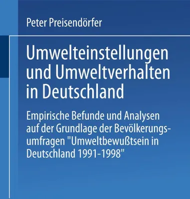 Produktbild von Umwelteinstellungen und Umweltverhalten in Deutschland