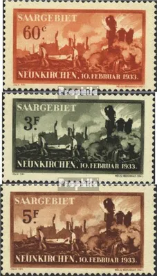 Produktbild von Briefmarken Saarland 1933 Mi 168-170 (kompl.Ausg.) mit Falz Explosionsunglück