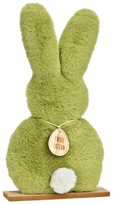 Image de Lapin de Pâques en peluche verte pour la décoration du printemps