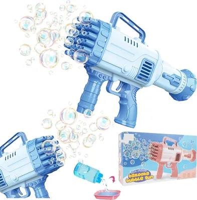 Zdjęcie produktu dla PISTOLET na bańki mydlane DO BANIEK MYDLANYCH BAZUKA BAŃKOWA 32