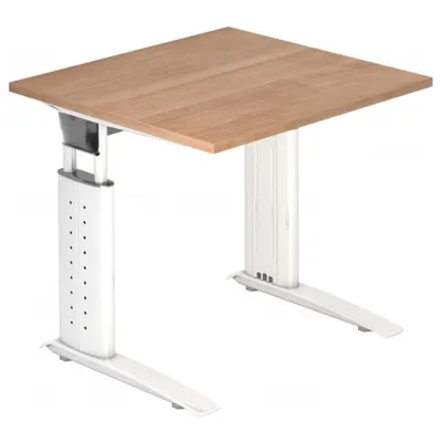 Produktbild von UNDA 8 W - 80 x 80 höhenverstellbar Nussbaum/Weiß