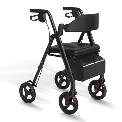Obrázok produktu pre Chodítko - Vozík na chôdzu - Chodítko s kolesami - Pomôcka pre mobilných ľudí - Pomôcka - Skladacie - Ľahké hliníkové
