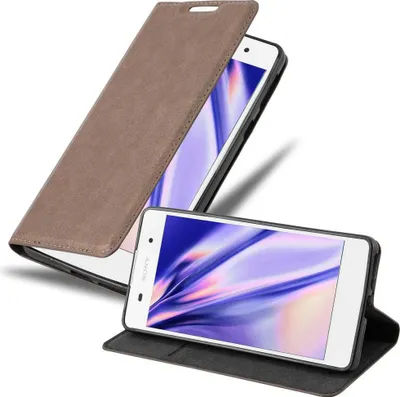 Obrázek produktu pro Cadorabo pouzdro pro Sony Xperia E5 Protective Case in Brown Pouzdro na mobil s magnetickým zavíráním
