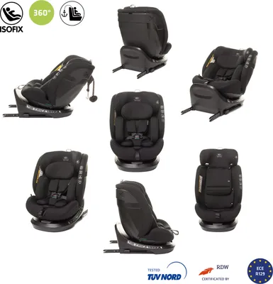 Produktbild von 4BABY ROTO-FIX I-SIZE Reboarder Kindersitz 360 drehbar mit  ISOFIX, 0-36 kg, 40-150 cm, Schwarz