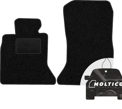 Produktbild von moto-MOLTICO Vorne Fußmatten Auto Velours Autoteppiche Schwarz Automatten Set 2-teilig passend für BMW 5er F10 FL ab 2013