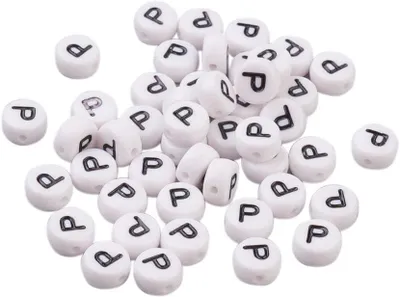 Imagen del producto de Letras de acrílico, planas y redondas, de 7 mm, paquete de 100 unidades, para la fabricación de joyería