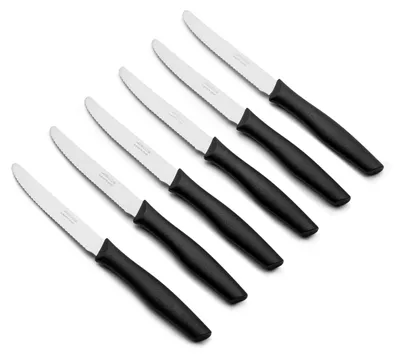 Tafelmesserset 6-teilig, 110 mm Klinge, Nitrum Edelstahl, schwarz