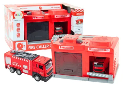 Obrázok produktu pre Garáž Hasičský vozový sklad 1:32 Vysielačka Svetlá Zvuky