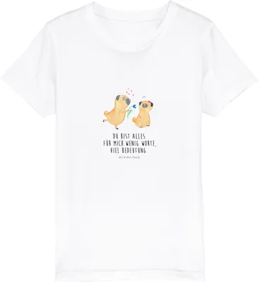 Produktbild von Mr. & Mrs. Panda Kleinkinder T-Shirt Mops Verliebt 12-14 Jahre (152/164) - Weiß - Geschenk, Sprüche, Jungen, Kinder, Bio, Knuffig, Teenager, Kindershirt, Hund, Pure Liebe