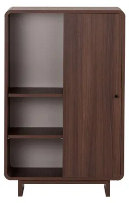 Image de CALICOSY - Buffet haut 1 portes, 3 niches avec bords arrondis L70 cm - CELENA