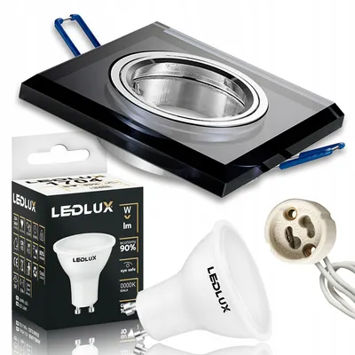 Produktbild von LEDLUX Quadratische Glas-Einbauleuchte + GU10 LED 5,5W