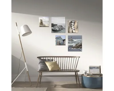 Produktbild von Art for the Home Leinwandbilder Strand SET 5-Teilig Wanddeko Schlafzimmer Wohnzimmer 80x60 cm