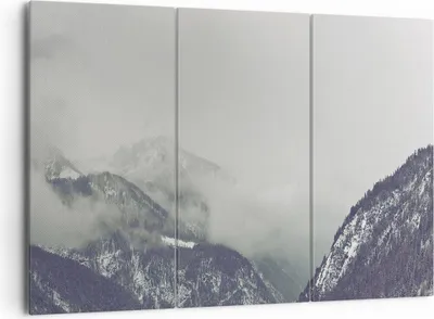 Produktbild von Bild auf Leinwand - Leinwandbild - 3 Teile - Berge Wald Nebel - 165x110cm - Wand Bild - Wanddeko - Wandbilder - Leinwanddruck - Bilder - Wanddekoration - Leinwand bilder - Wandbild - CE165x110-4270