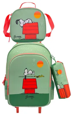 Obrázok produktu pre Súprava Panuts Snoopy s vozíkom, pierkovky, taška na obed