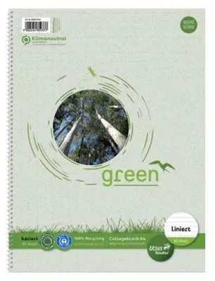 Immagine prodotto di Staufen® green 608571010 Collegeblock LIN21 - A4, 80 fogli, 60 g/m², foderato