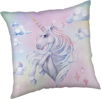 Produktbild von JERRY FABRICS Einhorn Kissen Regenbogen Polyester, 40/40 cm