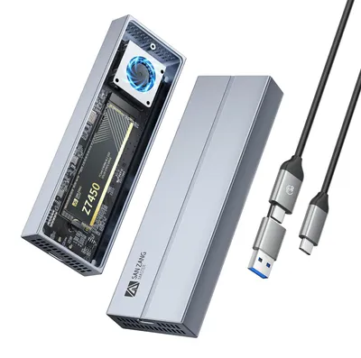Produktbild von SAN ZANG MASTER 40 Gbps M2 SSD Gehäuse, USB 4 NVMe SSD Gehäuse für Thunderbolt 4/3 (Gray)