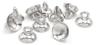 Produktbild von Vintageparts Aufhängung 10mm für Hohlperlen Kunststoff platinfarben, 10 Stück
