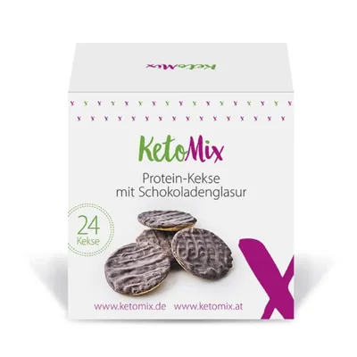 Produktbild von KetoMix Protein-Kekse mit Schokoladenüberzug | 24 Kekse, 264 g