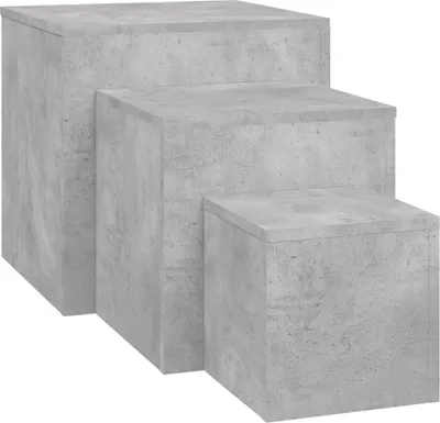 Obrázek produktu pro Odkládací stolky 3 ks betonově šedé kompozitní dřevo