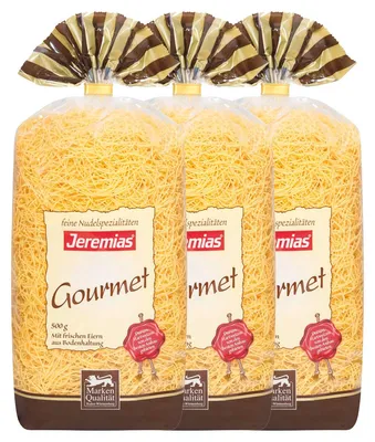 Immagine prodotto di Jeremias Gourmet vermicelli freschi all'uovo di grano duro 500g confezione da 3 pezzi