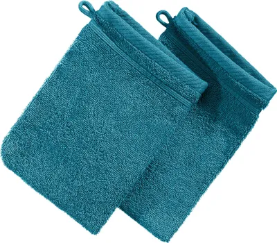 Produktbild von Erwin Müller Waschhandschuh Heidelberg" 2er-Pack petrol 15x21 cm"