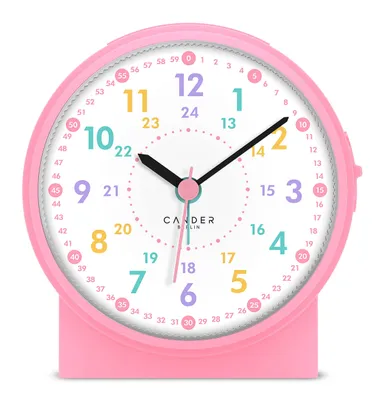 Kinderwecker, geräuschlos, LED-Beleuchtung, Schlummerfunktion, rosa, 10,8 cm