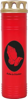 Immagine prodotto di Candela funebre rossa, tempo di combustione: 170 ore ( 7 giorni ), motivo: mani