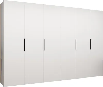 Produktbild von MEBLE KRYSPOL, Kleiderschrank, Schrank 300 cmx202x52, Weiß, Schwarz