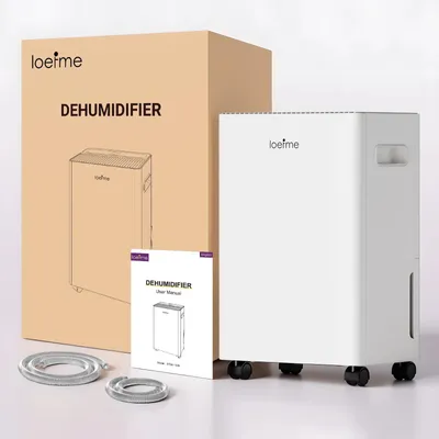 Image de Déshumidificateur électrique 10L - Appareil à compresseur - Hygrostat automatique et écran de contrôle - Minuterie de 24 heures et fonction séchage du linge - Fonctionnement continu - Convient pour les pièces de 21 à 30 m² - Blanc