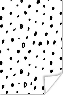 Produktbild von MuchoWow® Poster Polka dots - Schwarz - Weiß - Muster 120x180 cm - Kunstposter
