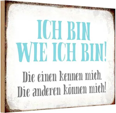 Produktbild von vianmo Holzschild 20x30 cm ich bin so wie Spruch Zitat