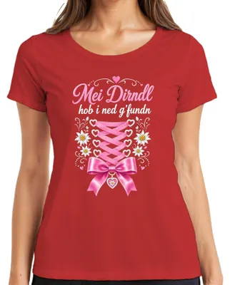 Immagine prodotto di Non ho trovato il dirndl. Pantaloni in pelle da , stile bavarese, per donna. T-shirt, rossa, taglia 3XL