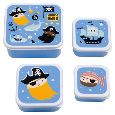 Productafbeelding van Set van 4 kleine snackboxen - Blauw | van A Little Lovely Company