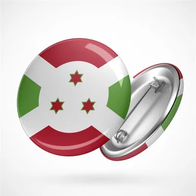 Produktbild von Huuraa Button Burundi Flagge Geschenk Ansteck Pin Größe 59mm Burundi Flagge Präsent