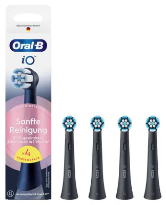 Image de Oral-B iO Lot de 4 brossettes nettoyage doux, noir