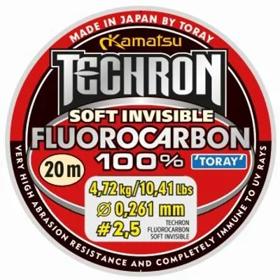 Image de Konger Techron Soft Invisible 100% Fluorocarbone Leader Invisible 0,194 mm