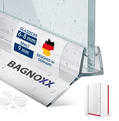 Produktbild von Bagnoxx Duschdichtung Anschlagdichtung, 2m, 135 Grad, 6mm Glasstärke, transparentes Eckprofil für Duschkabine im Bad, PVC Duschlippe, einseitige Türöffnung, auch Badewanne