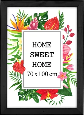 Obrázok produktu pre MG Design rám na obrazy B1 70 x 100 cm - farba čierna, z dreva, s akrylovým sklom - na vertikálne alebo horizontálne zavesenie, bez pozadia