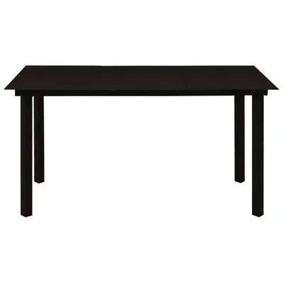 Immagine prodotto di Tavolo da Giardino Nero 150x80x74 cm in Acciaio e Vetro