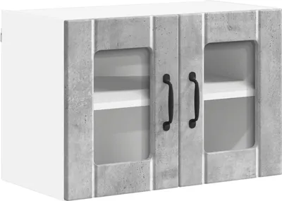 Image de Armoire murale en verre vidaXL LUCCA, gris béton, 60 x 31 x 40 cm, aggloméré