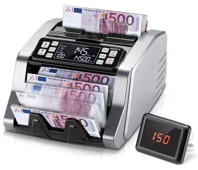 Produktbild von MUNBYN Geldzählmaschine Wertzählung EUR/USD 1000 Scheine/Min LED IMC20