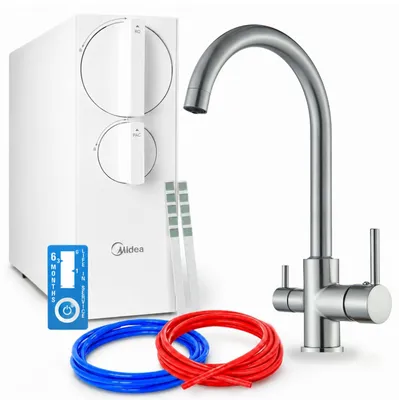 Produktbild von Wasserfiltersystem Für Umkehrosmose 800 Gpd Mit 3-Wege-Küchenarmatur Ari Linko Inox, Zweigriffarmatur, Keramikkartusche, Perlator, Einlochmontage