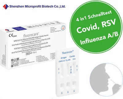 Produktbild von 25x Fluorecare BIO-TECH COVID-19 i zestaw testów na grypę A/B i antygen RSV Zestaw szybkiego testu na antygen | CE 2934 | 25 zestawów do samodzielnego wykonania testu na grypę